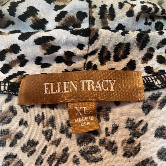 Ellen Tracy Leopard Print Over Shirt Blouse Sweater Size XL - Picture 3 of 3